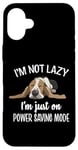 Coque pour iPhone 16 Plus Not Lazy Power Saving Basset Hound Lover