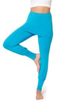 Bellivalini Pantalon Long avec Jupe Courte pour Femmes Sport Yoga Jogging Pilates pour l'été Legging Flare Jupette BLV50-275 (Bleu, S)