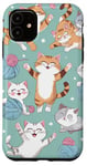 Coque pour iPhone 11 motif drôle de chats orange Chat mignon