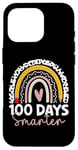 Coque pour iPhone 16 Pro 100 Days Smarter Teacher Rainbow, 100e journée d'école