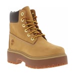 Bottines FEMME Timberland en cuir nubuck miel et à lacets ronds