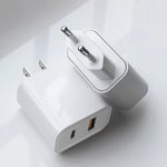 Pd20w Pikalatauslaturi Eu USA Italia Sveitsi Japani Thaimaa Kanada Meksiko Brasilia Ranska Saksa USB A Type-c Ports Plug