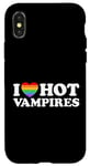 Coque pour iPhone X/XS J'aime Hot Vampire Funny Vampiric Blood Book Gay Fan Pride