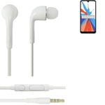 Earphones pour Huawei Y7 2019 in ear headset stereo blanc