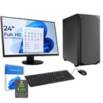 Sedatech Pack PC de bureau Silent • AMD Ryzen 5 5600G • Radeon Vega 7 • 16 Go RAM • 1To SSD M.2 • Wifi • Windows 11 • Unité centrale • Moniteur 24