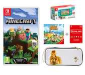 NINTENDO Switch Lite: Timmy & Tommy's Edition, Animal Crossing: New Horizons, Minecraft, Princess Zelda Case & 12 Month Membership Bundle, Blue