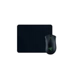 BUNDLE 2 EN 1 SOURIS GAMING FILAIRE RAZER DEATHADDER ESSENTIAL 2021 NOIR ET VERT + TAPIS DE SOURIS SOUPLE EDITION GOLIATHUS MOB