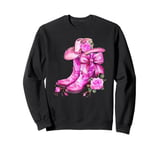 Cowgirl Boots Pink Baby Bow Preppy y2k Coquette Sweatshirt