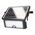 Zarivy Applique solaire rechargeable 10 W 1150 lm avec capteur de présence efficace de 2 à 8 mètres, design élégant en noir, dimensions 27,5 x 19,6 cm, idéale pour l'extérieur.