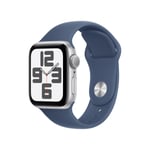 Apple Watch SE 40mm Sølv med Denim Sport Band - M/L