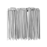 Cloudgree Garden Pegs - Pack 50 6"/150 mm Heavy Duty Tent Pegs Galvanized Steel Landscape Staples, U-Shaped Ground Stakes for Camping, Weed Control Membrane, Artificial Grass, Netting, Fabric