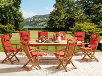 Ensemble de Jardin en Bois d'Acacia 8 Places Table et Chaises Pliantes avec Cou