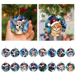 1Pcs Christmas Dog Cat Pendant Xmas Decoration Pendant Cartoon Christmas Tree Car Backpack Pendant Home Festive & Party Supplies