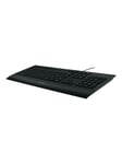 Logitech Corded K280e - Tastatur - Schweizisk - Sort