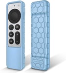 Coque Pour Télécommande Apple Tv 4K/Hd Siri Remote 2022 2021(3Ème Et 2Ème Génération)\U2013 Etui En Silicone Légère Antidérapante Résistante Aux Chocs,Bleu Ciel