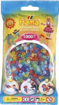 SACHET DE 1000 PERLES A REPASSER HAMA MIDI COULEURS ASSORTIES TRANSPARENTES PAIL