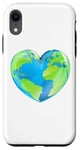 Coque pour iPhone XR Globe terrestre en forme de cœur