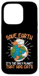 Coque pour iPhone 14 Pro Save Earth Cat Lovers, une planète mignonne qui s'embrasse