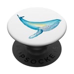 PopSockets Cute Whale Ocean Watercolor Design On White Background PopSockets PopGrip: Swappable Grip for Phones & Tablets