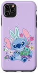 Coque pour iPhone 11 Pro Max Disney Lilo & Stitch Cute Easter Bunny Stitch and Scrump