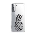 Coque Galaxy S21 PLUS ananas geometrique noir