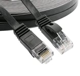 Cable Ethernet Plat Blinde CAT6 RJ45 10GB, Couleur: Noir, Longueur: 8m