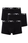 Emporio Armani Men's 3pack Trunk Boxer Shorts, Black, XL UK