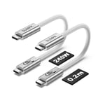 Câble Usb 4 Court De 20Cm, Câble Usb C Vers Usb C De 240 W, Charge Rapide, Écran Hd 8K, Transfert De Données De 40 Gbit/S, Cordon De Type C Compatible Avec Iphone 15/15Plus/15Pro/Max