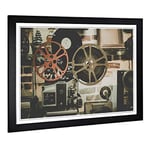 Big Box Art Framed Print of Vintage Movie Film Reel (1) Design | Wall Art Picture | Home Decor for Kitchen, Living, Dining Room, Bedroom, Hallway, Office, Black, A2 / 24.5x18 Inch / 62x45cm