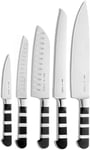 F. Dick 1905 Chef's Knife Set (Bread Knife, Chef's Knife, Office Knife, Santoku, Universal Knife, X55CrMo14 Steel, Rustproof, 56° HRC)