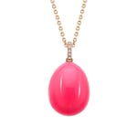 Faberge Essence 18ct Rose Gold Neon Pink Egg Pendant with Diamond Bail
