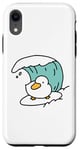 iPhone XR Funny Cute Little Duck Catches the Waves Case