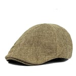 Flat Cap For Men Women Linen Flatcap Summer Beret Hat British Warm Vintage French Caps And Hat-Khaki