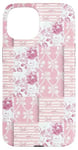 iPhone 15 Light Pink Flowers & Bows Gingham Coquette Girly Aesthetic Case