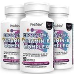 Liposomal Vitamin B Complex Softgels - 9 Methylated B Vitamins for Easily Absorbed, Vitamin B6, Folate & Inositol, 10x Better Absorption, 270-Day Supply, 90 Softgels (Pack of 3)