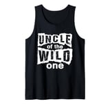 Mens Uncle Of The Wild One Vintage Style Funny 1st Birthday Party Tank Top