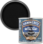 Hammerite Direct to Rust Metal Paint - Hammered Black Finish 250ML