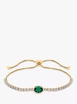 Jon Richard Gold Plated Cubic Zirconia Toggle Bracelet, Gold/Green