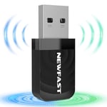 NEWFAST Clé WiFi USB AC1300 Mbps Clé WiFi pour PC Double Bande Dongle WiFi 2.4GHz/5GHz Nano Adaptateur USB WiFi Compatible avec Windows 11/10,Mac OS 10.9-10.15, NF-U323