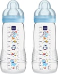 MAM Easy Active Baby Bottle with Fast Flow MAM Teats Size 3, Twin Pack of Baby