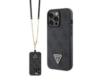 Guess Crossbody 4G Metalinis Dėklas Su Logotipu Iphone 13 Pro / Iphone 13 - Juodas