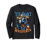 The Goat Whisperer Western Retro Cowboy Humor Funny Goat Man Long Sleeve T-Shirt