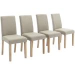 Sweeek - Lot de 4 chaises rita velours côtelé pieds en bois d'hévéa cérusé