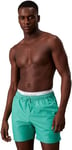 Calvin Klein Short de Bain Homme Medium Double Mi-Long, Turquoise (Jade Tide), S