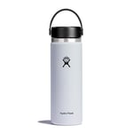 HYDRO FLASK - Water Bottle 591 ml (20 oz) - Vacuum Insulated Stainless Steel Water Bottle with Leak Proof Flex Cap and Powder Coat - BPA-Free - Wide Mouth - White