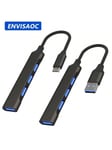 ENVISAOC USB C HUB USB 3.0 Type-C 3.1 4-porttinen monijakajasovitin OTG USB 2.0 Macbook Prolle 13 15 Air M1 Pro HUAWEI PC-tarvikkeet Puhelin-musta-C-tyyppi