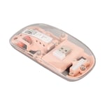 (Pink) Wireless Mouse Magnetic Cover Transparent ABS 2400 DPI Rechargeable