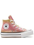 Converse Kids Girls Eva Lift Citrus Glitz High Tops Trainers - Multi, Multi, Size 2 Older