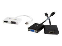 Startech.Com A/V-Reseadapter: 2-I-1 Mini Displayport Till Hdmi Eller Vga-Konverterare - Videokonverterare - Displayport - Hdmi, Vga - Vit - För Apple Macbook Air