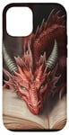 iPhone 12/12 Pro Aesthetic Gothic Red Dragon Reading Book Painting Bookish Case